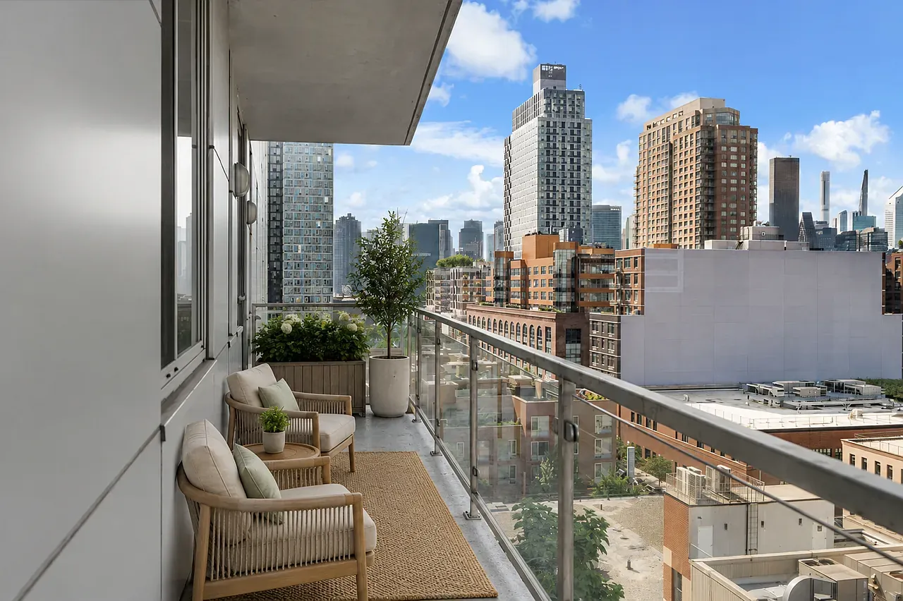 Terrace and skyline view at Murano Condominium Residence 9J, previously represented for sale by the team