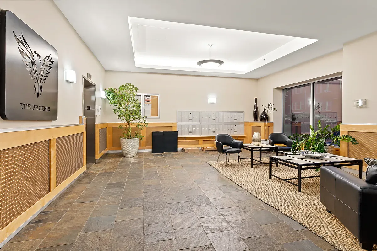 The Phoenix Condominium lobby in Sunnyside, Queens